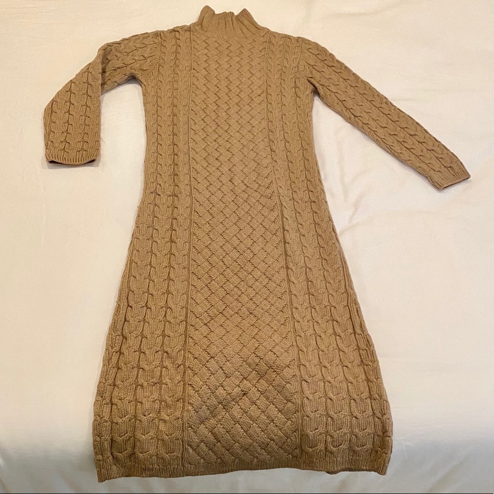 Barbour x Land Rover Camel Sweater Dress, SM